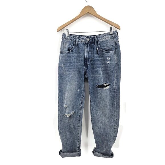 NWOT One Teaspoon High Waist Awesome Baggies Jeans Womens 28R Relaxed Leg Blue - Picture 5 of 8